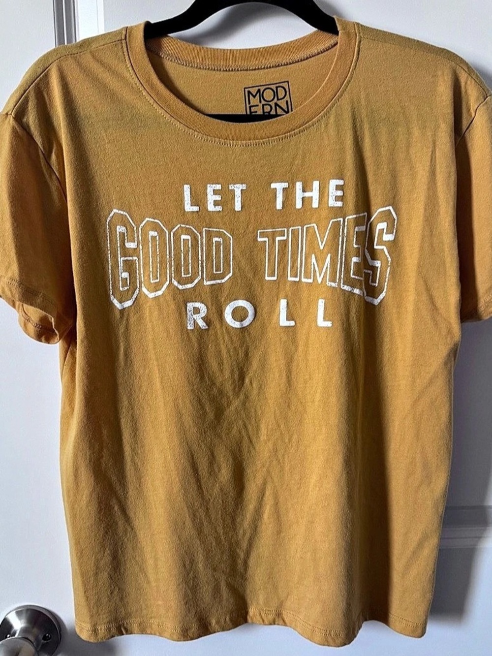 Modern Lux Let The Good Times Roll Graphic Tee Brown